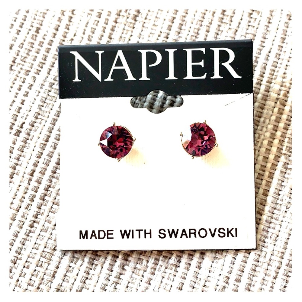 Purple stone earrings